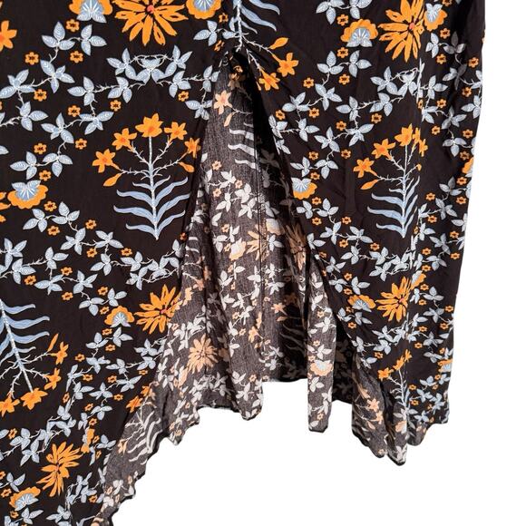 tennis Sx l/XL Long Kaftan Coverup Floral Beaded Beach Pool Vacation Boho Cruise - Picture 8 of 16